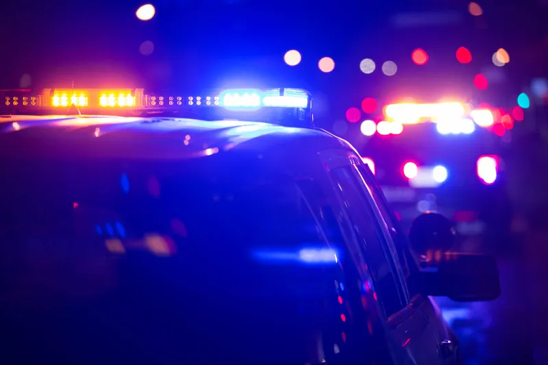 police car in the night