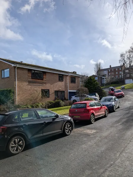 Cars parked on a residential street