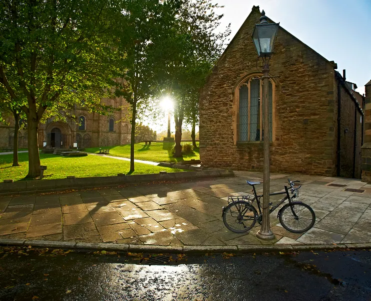 Bike in front of the Music Department on Palace Green