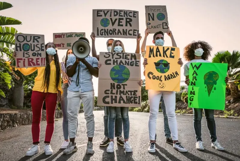 iStock image of student climate change protest