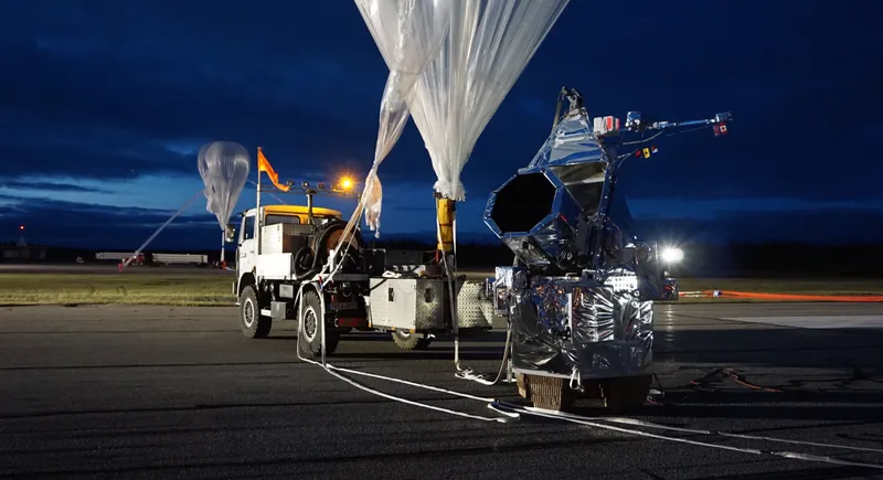 Gigantic helium balloon lanching space telescope
