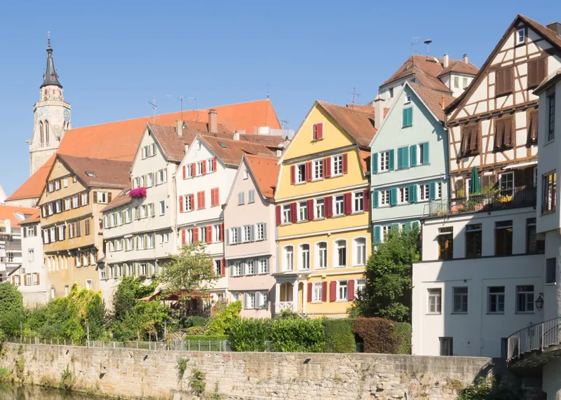 Houses along canal in Tubingen, Germany