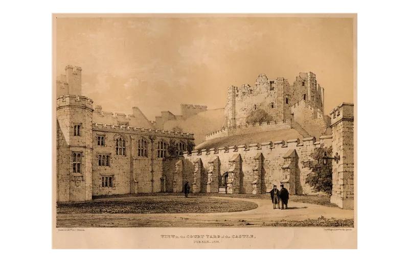 View of the courtyard of the Castle, Durham, 1838 (Durham University Library, SD 00280)