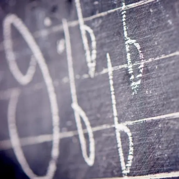 Musical score on a backboard