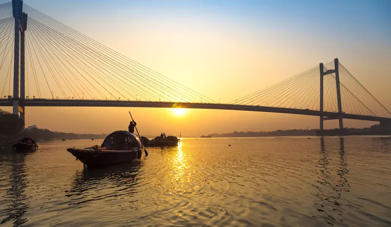 Sunset at Hooghly River, India