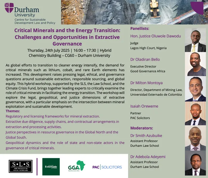Critical Minerals Panel Discussion Flyer