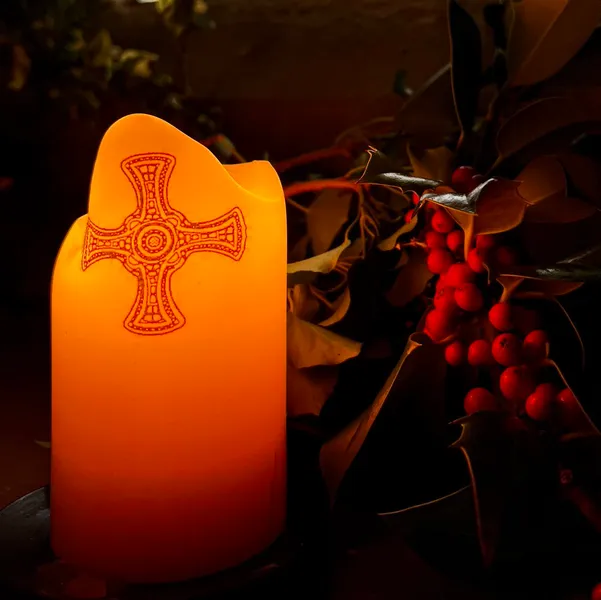 Candle with cross