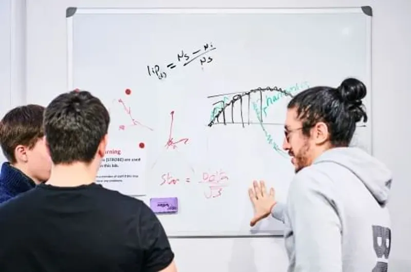 Students working on a whiteboard