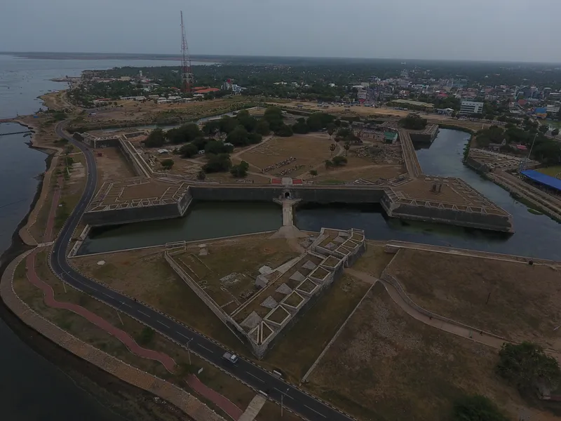 Aerial view of the fort at Jaffna