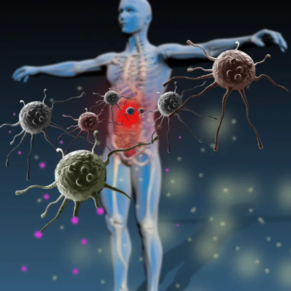A digital image of immunity against diseases with a human form