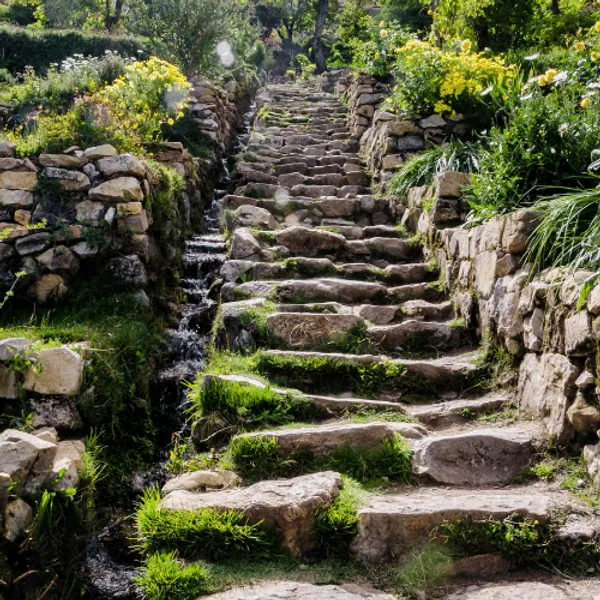 Stone steps made by an ancient community