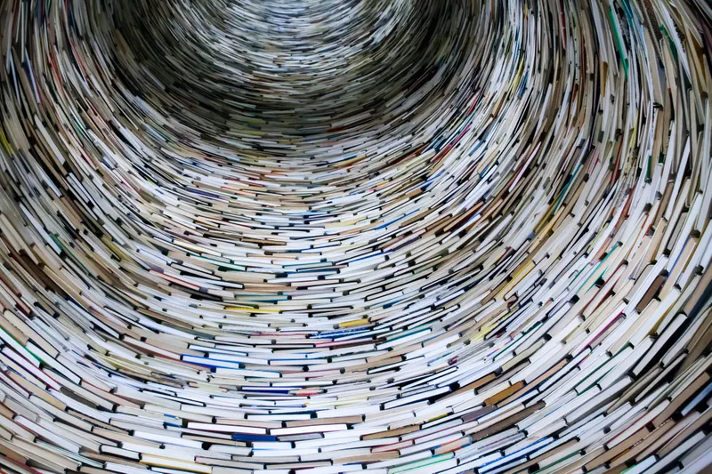 Books in a circular pattern