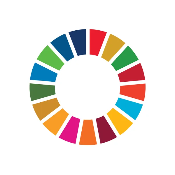 Sustainable Development Goals wheel on a white background