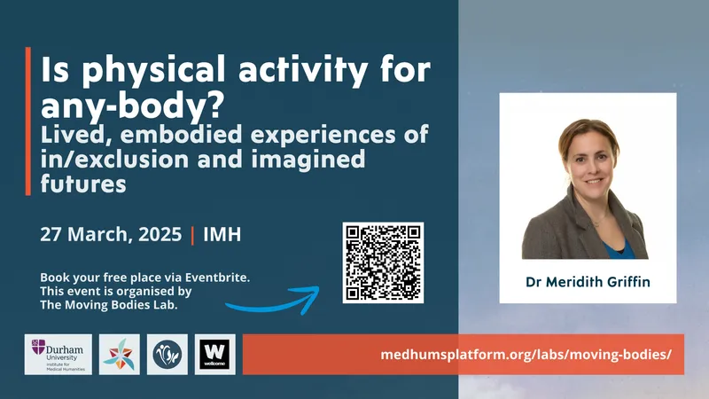 Image with event details and image of Dr Meridith Griffin