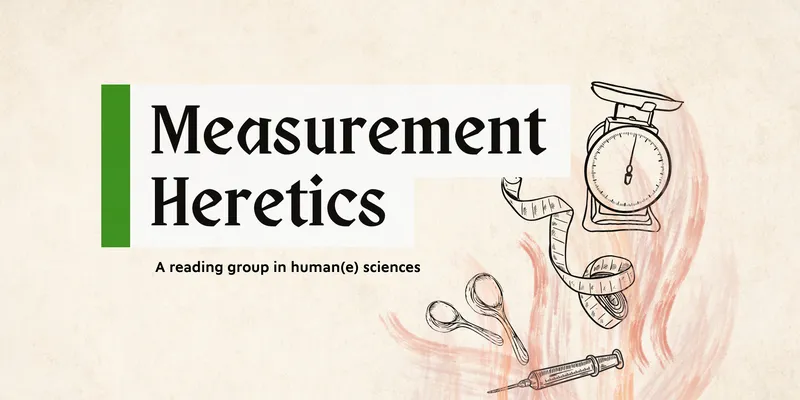 Title of event with various measuring devices surrounding the text.