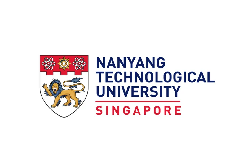 Logo of Nanyang Technological University, Singapore, featuring a shield with a lion on.