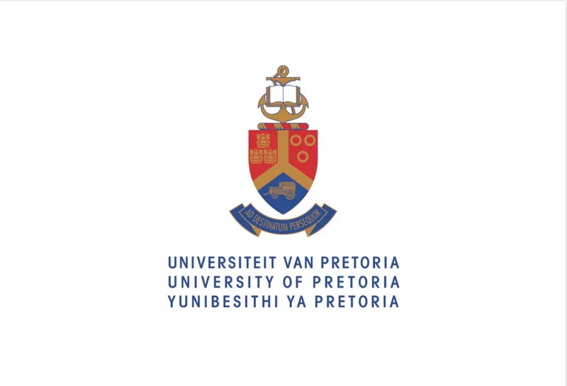 Red, gold and blue crest of the University of Pretoria