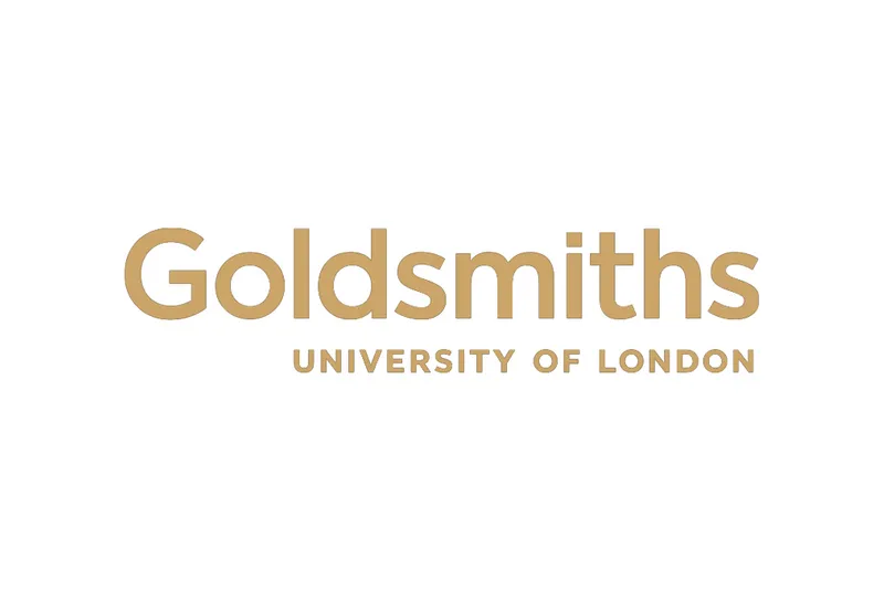 Goldsmiths logo, with golden text