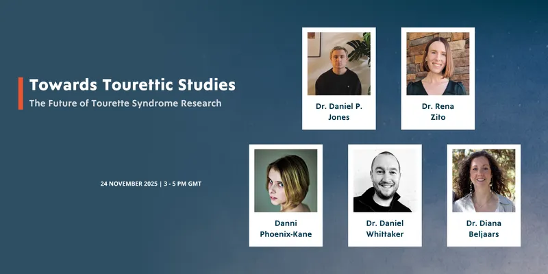 A banner giving the event details and with images of the 5 speakers.