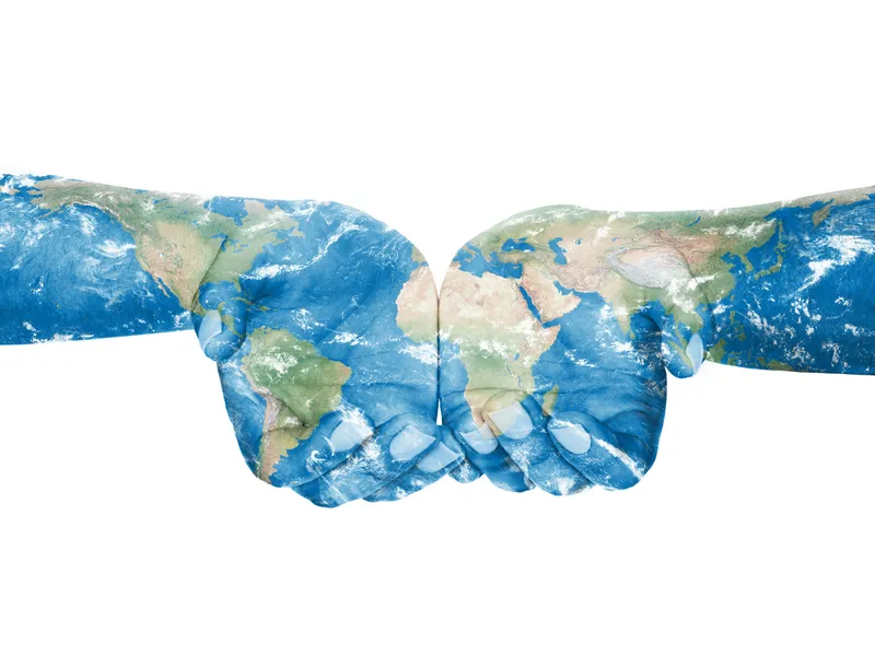 Map painted on hands