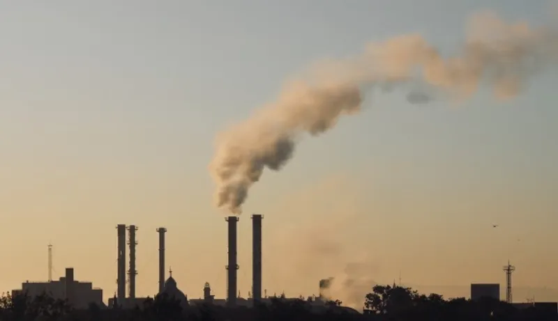 Industrial Pollution emitting from chimneys