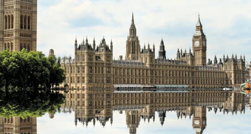 Houses of Parliament and the reflection in the River Thames