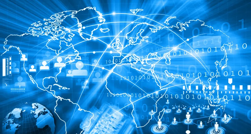 Digital illustration of a global network