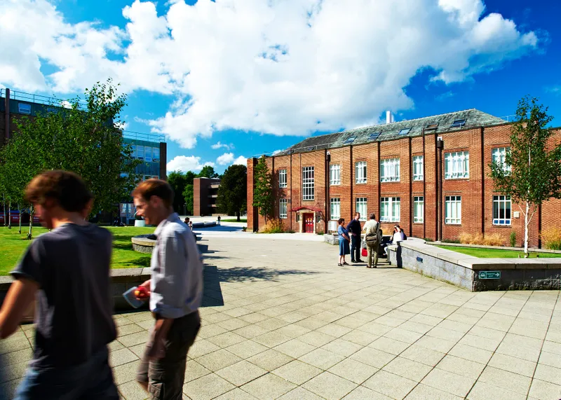 Students walking through the Mountjoy campus