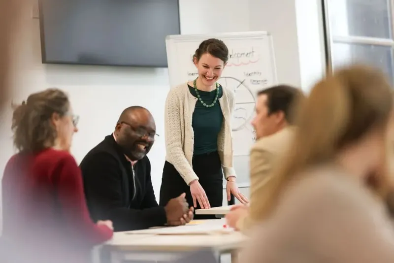 Smiling team meeting