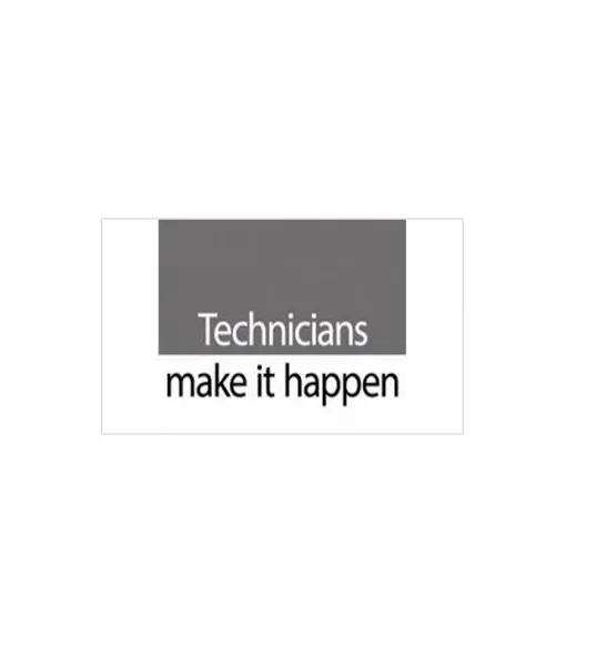 Technicians make it happen logo on white background