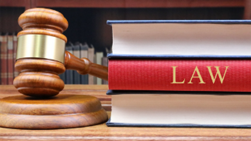 Law books and gavel