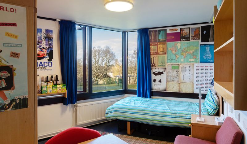 A typical undergraduate room at Trevelyan College