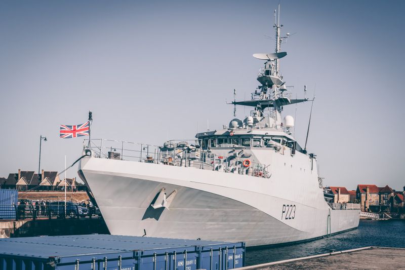Royal navy vessel, photo by Andy Holmes on Unsplash