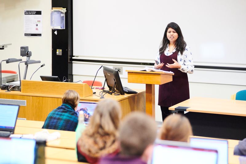 Classroom with woman speaking