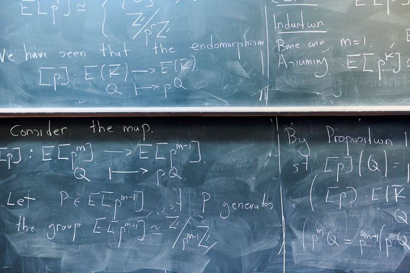 Blackboard with mathematical equations