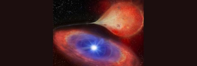 White dwarf star feeding on neibouring star