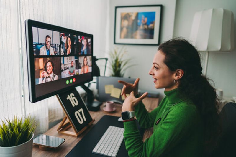 Woman on Teams call