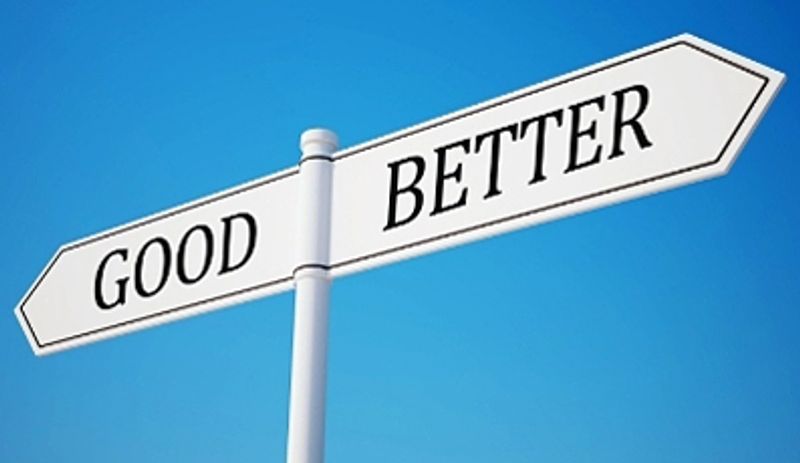 Signpost pointing to Good and Better