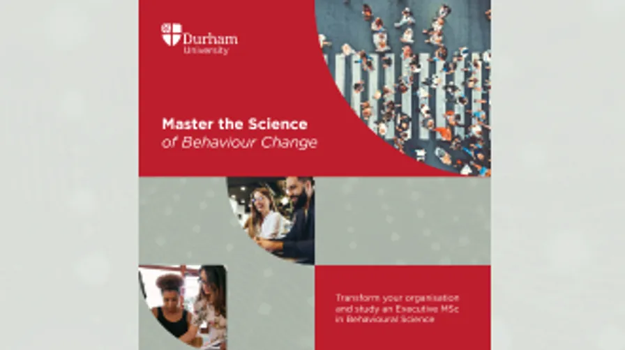 Front page of the Executive MSc in Behavioural Science brochure