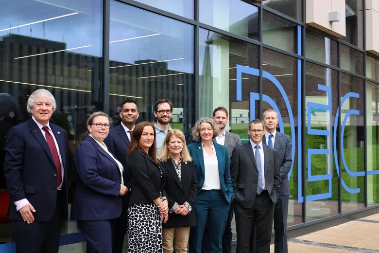 Photo of all in attendance outside of the Darlington Economic Campus