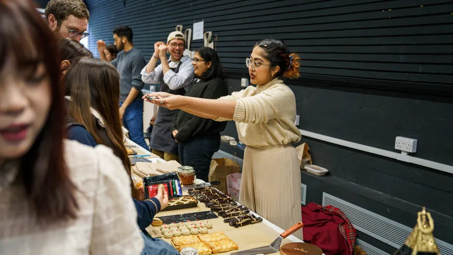 Students running a stall at World Fest, a Durham Global Week event