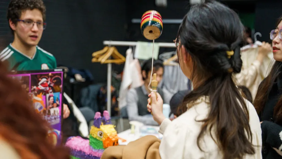 Students at the Mexico stall at World Fest