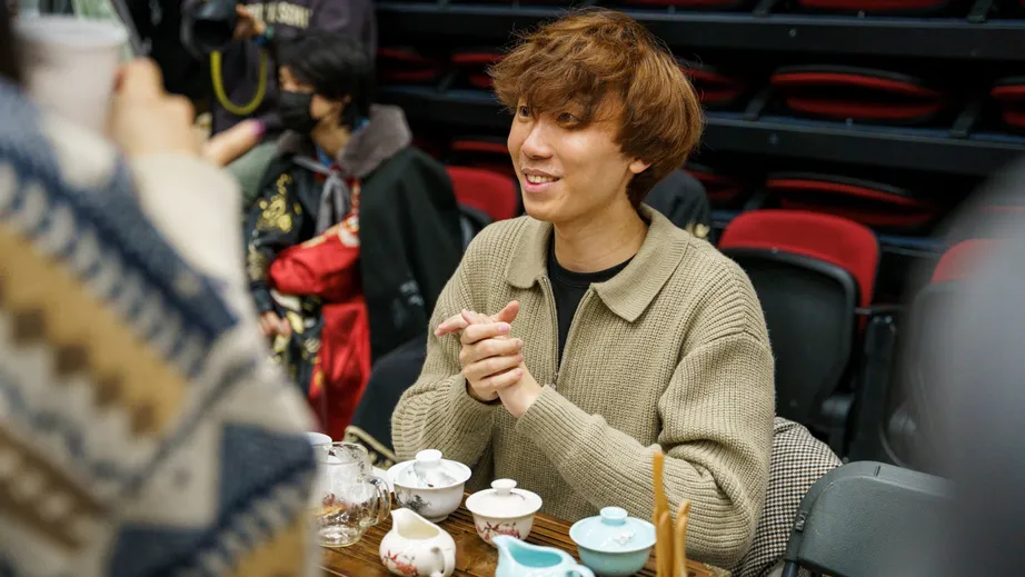 Serving tea at World Fest