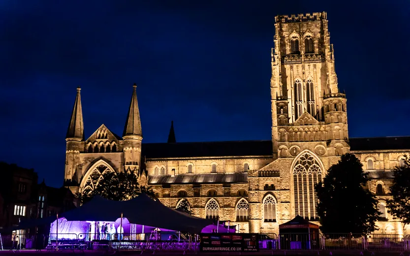 Durham Fringe Festival 2023 stretch tent on Palace Green