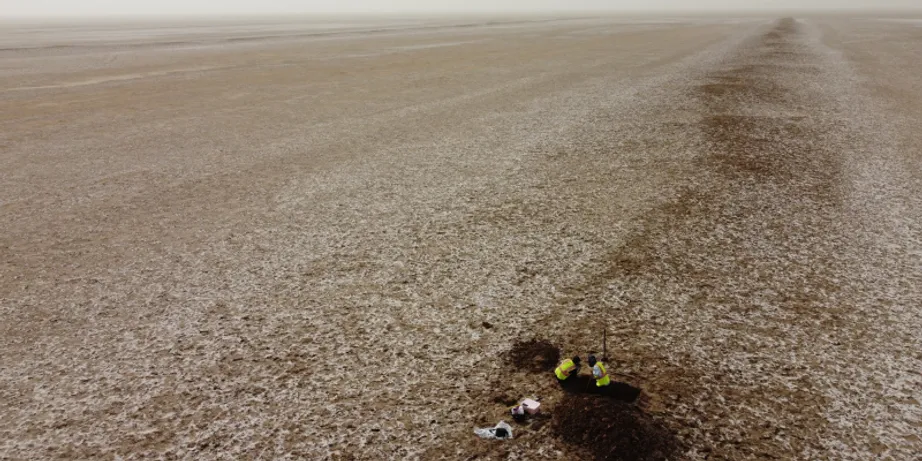 An aerial view of the Zanj irrigation system in Basra taken during the fieldwork