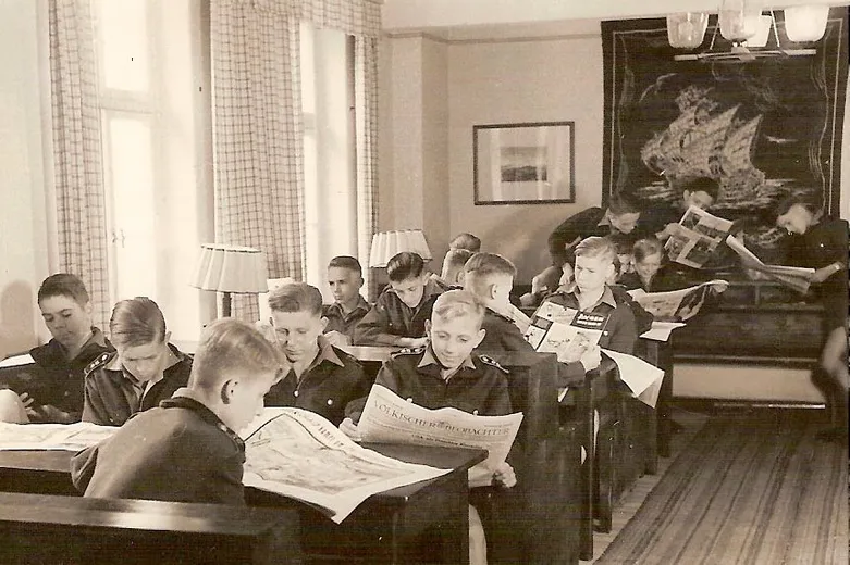 Napolas - The reading room at NPEA Rügen, 1943. Photo credit: Dietrich Schulz