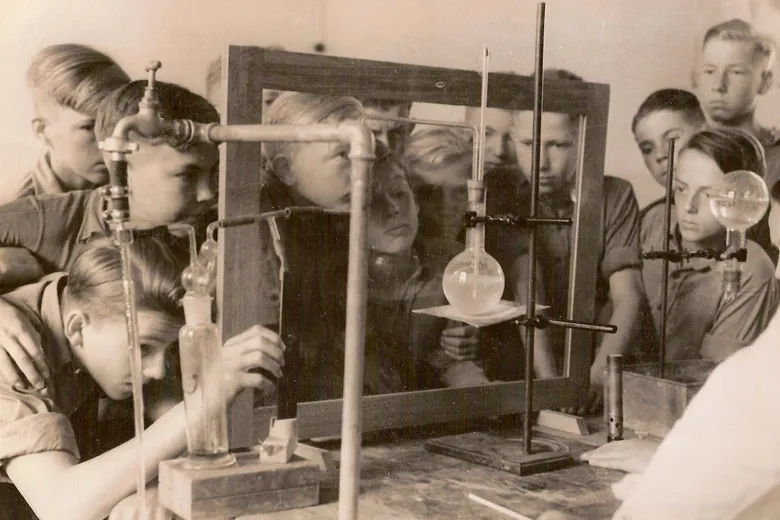 Napolas - Biology and Chemistry lessons at NPEA Rügen during the early 1940s. Photo credit: Dietrich Schulz