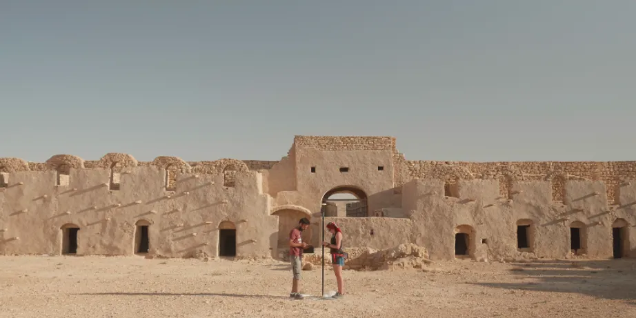 Members of the project team conducting fieldwork in Chenini in the Tataouine region of southern Tunisia.