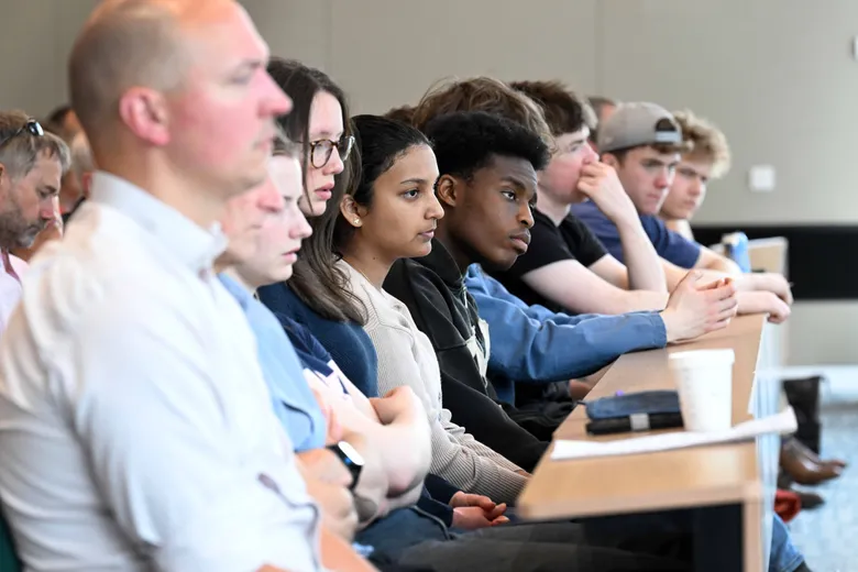 Gosforth Academy students sitting in a lecture theatre