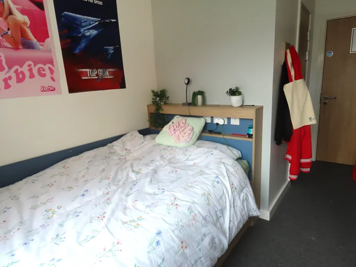 A view of a bed in our flat accommodation